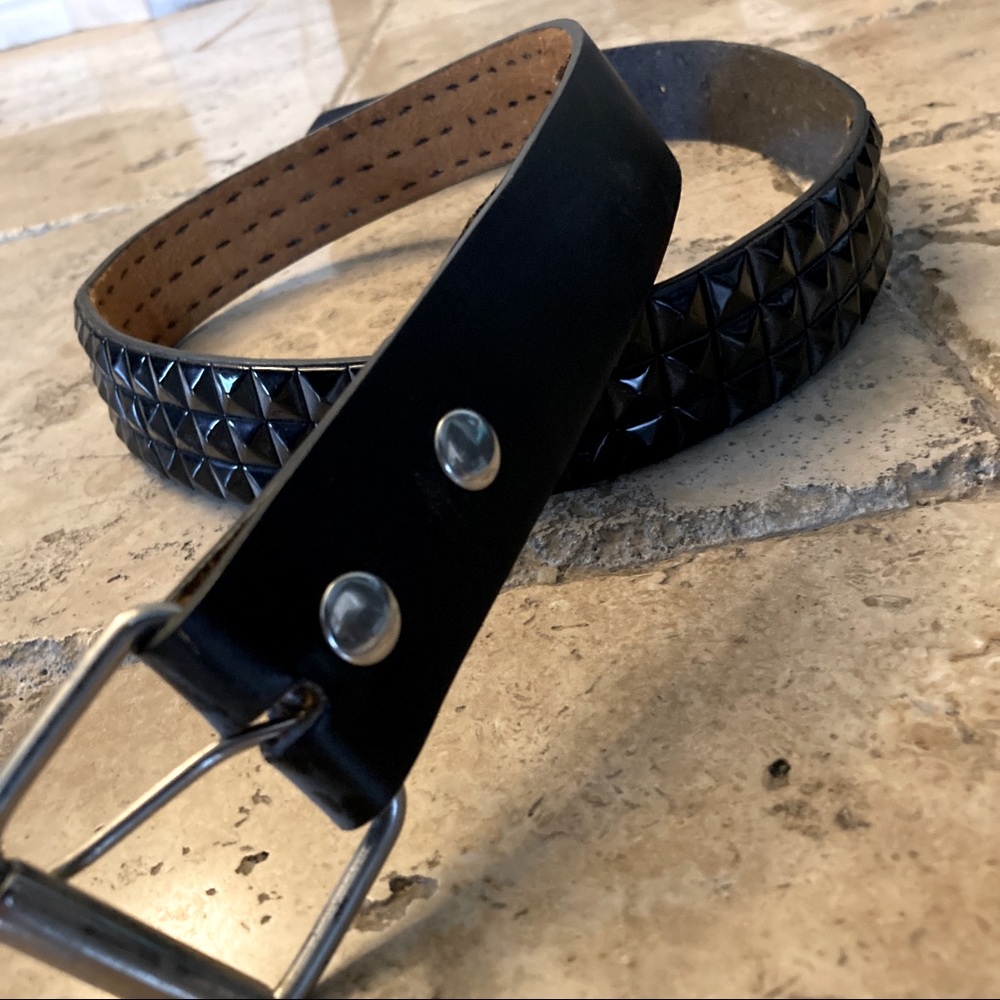 Black Stud Leather Belt.